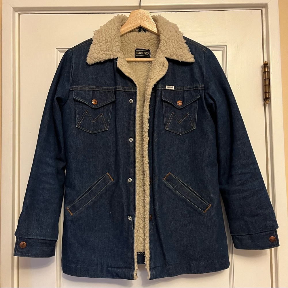 Vintage Maverick Sherpa Lined Jean Jacket